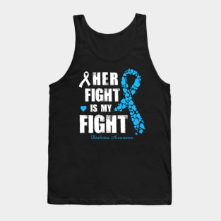 Her His Fight Is My Fight Diabetes Awareness Retro Ribbon Gift Tank Top